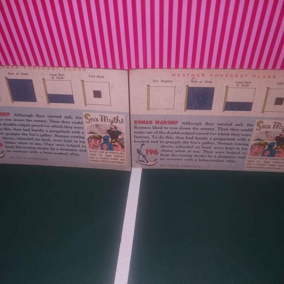 1955 Topps Rails and Sails #196 - Roman Trireme War Vessel - Lot of 2 - Picture 4 of 7